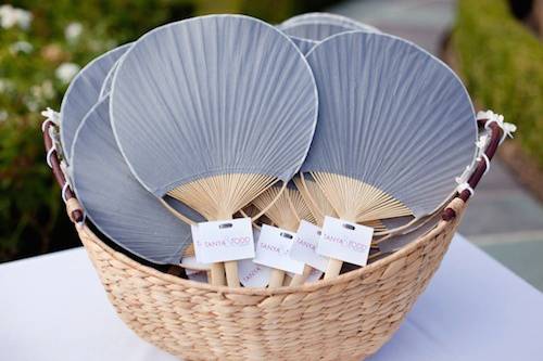 grey-fan-summer-wedding-favors